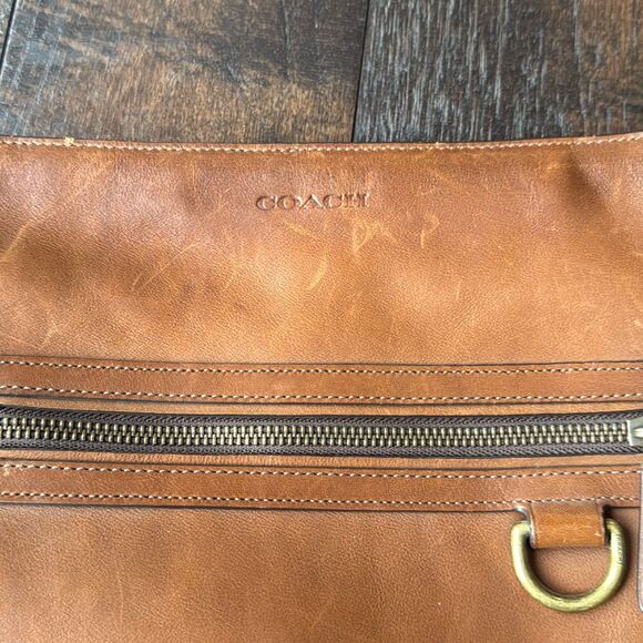 Coach Shoulder Bag Bleecker Legacy Leather Fawn Brown Crossbody Field messenger - Picture 5 of 10